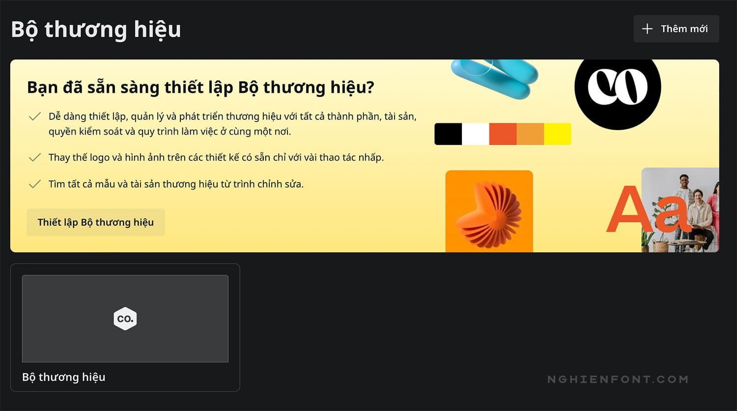 Canva Pro cho phép tạo bộ thương hiệu dễ dàng