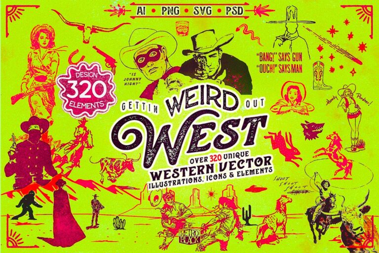 320 Western Icons and Illustrations 10282538