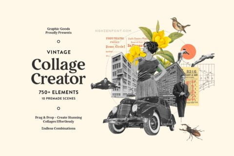Vintage Collage Creator 750+ Assets - 5916310 6 Vintage Collage Creator 750 Assets 5916310
