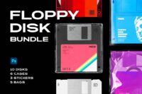 Floppy Disk Mockup Template Bundle 6178295
