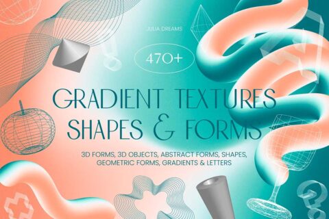 Gradient Textures Shapes 3D Objects 25416287 12 Gradient Textures Shapes 3D Objects 25416287