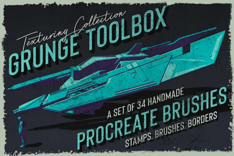 Grunge Toolbox Procreate Brushes 2918393 14 Grunge Toolbox Procreate Brushes 2918393