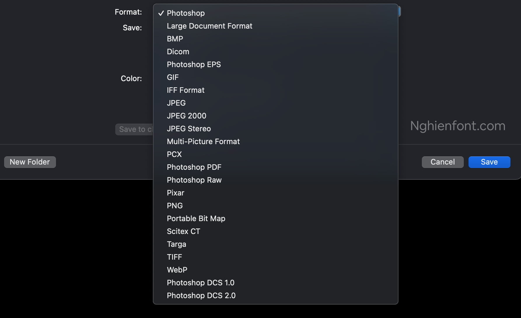 Revert to legacy Save As options Photoshop