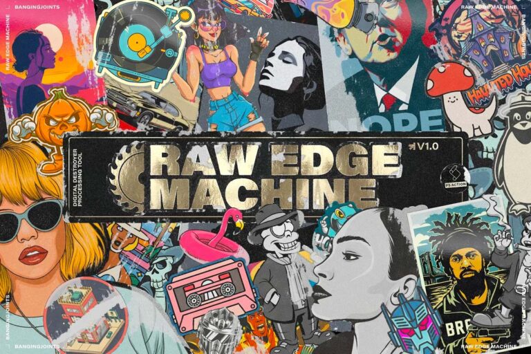 Raw Edge Sticker Poster Machine 91979477