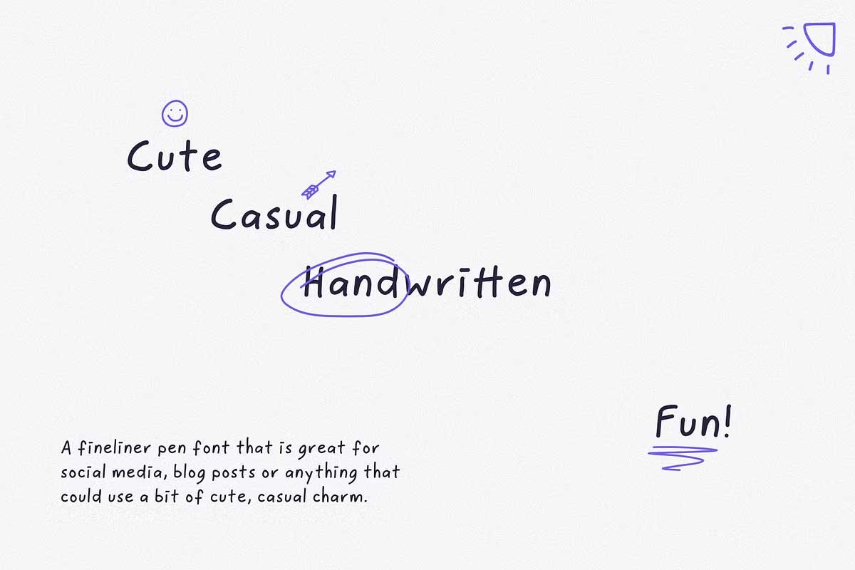 Poppy Fineliner Fun Handwriting Font pic2