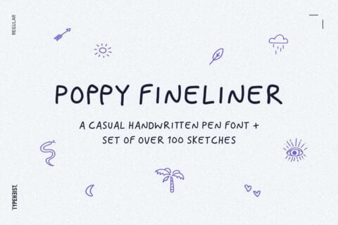 Poppy Fineliner Fun Handwriting Font 16 Poppy Fineliner Fun Handwriting Font