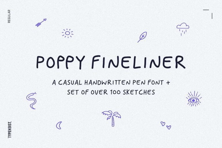 Poppy Fineliner Fun Handwriting Font
