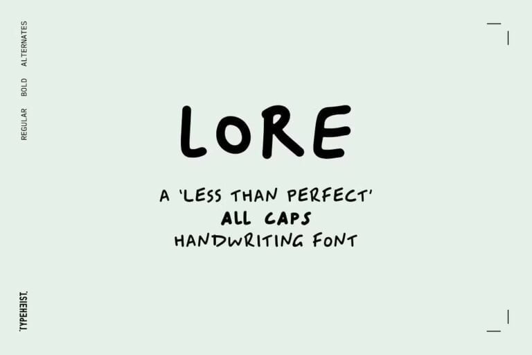LORE All Caps Handwritten Font 13 LORE All Caps Handwritten Font Free Download