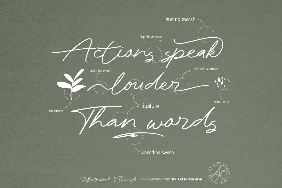 Rhetorical Flourish Font pic3
