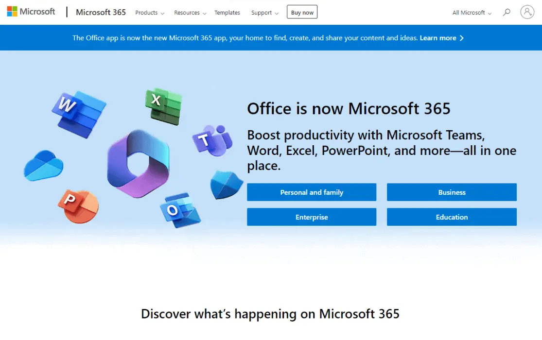Microsoft 365 Website