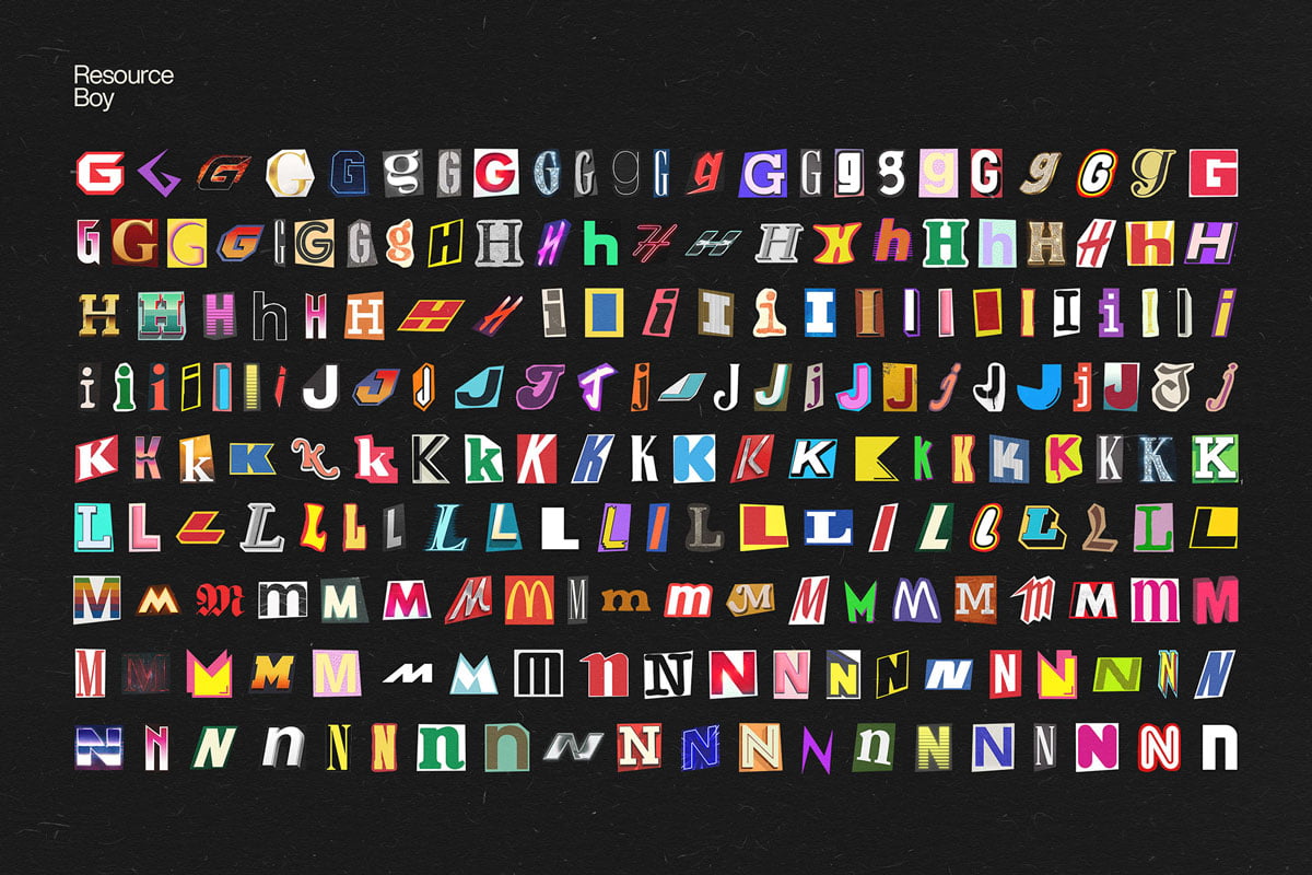 resource boy 1000 Ransom Note Letters 5